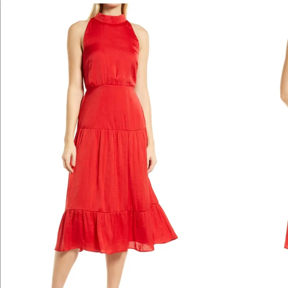 NWT Sam Edelman High Necked Tiered Hem Sleeveless Midi Dress, Size 6